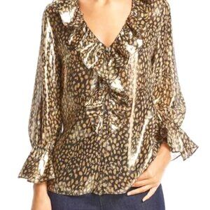 Alice + Olivia Leopard Print Blouse